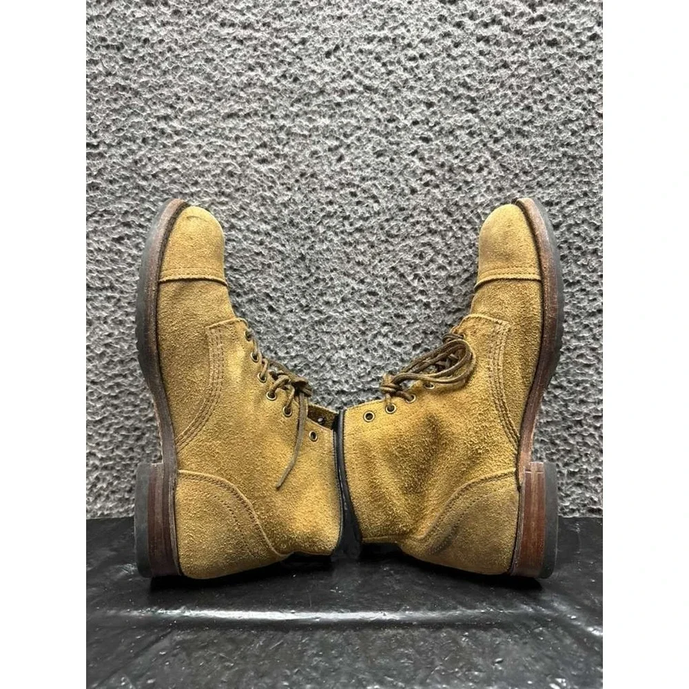 Frye Logan Cap Toe Suede Lace Up Casual Ankle‎ Boots Brown Mens Size 9.5 US
